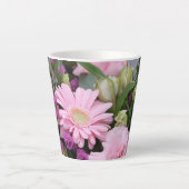 Tasse Latte Bouquet en latte de bouquet de fleurs roses (Devant)