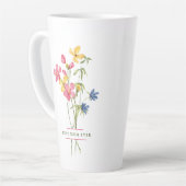 Tasse Latte Bouquet fleur sauvage Meilleure maman jamais (Angle gauche)