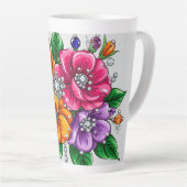 Tasse Latte Bouquet floral coloré (Angle droit)
