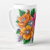 Tasse Latte Bouquet floral coloré (Angle gauche)