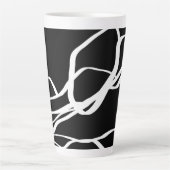 Tasse Latte Bouquet Noir : Abstrait noir et blanc (Devant)