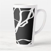 Tasse Latte Bouquet Noir : Abstrait noir et blanc (Droite)