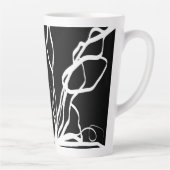 Tasse Latte Bouquet Noir : Abstrait noir et blanc (Droite)