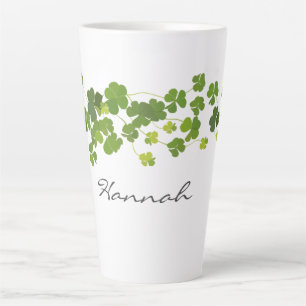 Tasse Latte bouquet shamrock, jour de st patrick