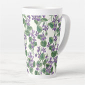 Tasse Latte Bouquets d'aquarelle de violettes (Angle droit)