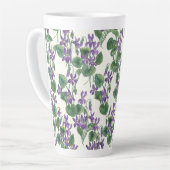 Tasse Latte Bouquets d'aquarelle de violettes (Angle gauche)