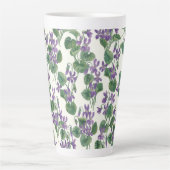 Tasse Latte Bouquets d'aquarelle de violettes (Devant)