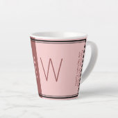 Tasse Latte Bourgogne rose | Moderne | Motivation | MONOGRAMME (Angle droit)