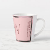 Tasse Latte Bourgogne rose | Moderne | Motivation | MONOGRAMME (Droite)