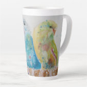 Tasse Latte Bouteille à trois sièges Aquarelle Art bleu (Angle droit)