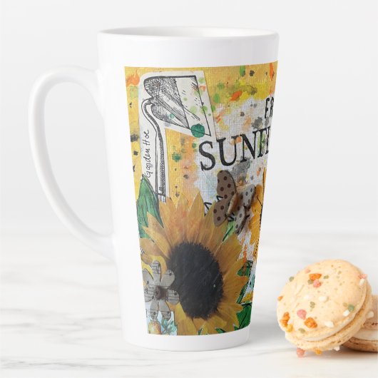 Tasse Latte Boutique de jardin Fleurs de soleil (En situation)