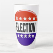 Tasse Latte Bouton Élection (Devant)