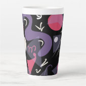 Tasse Latte Boutons en latte rétro (Devant)