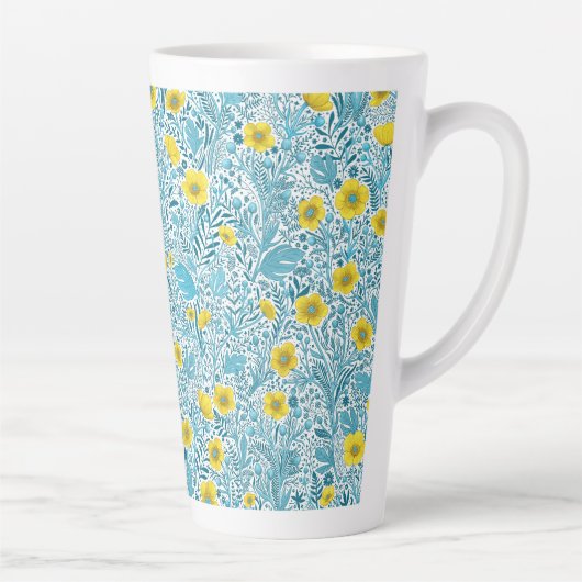 Tasse Latte Boutons jaunes, bleus et blancs (Droite)