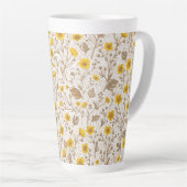 Tasse Latte Boutons jaunes et bruns (Angle droit)