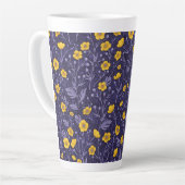 Tasse Latte Boutons jaunes et violets (Angle gauche)
