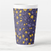 Tasse Latte Boutons jaunes et violets (Devant)