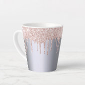 Tasse Latte Boutons roses d'or rose argent (Angle gauche)