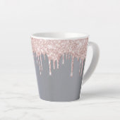 Tasse Latte Boutons roses d'or rose argent (Angle droit)