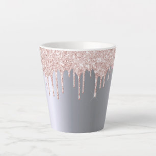 Tasse Latte Boutons roses d'or rose argent
