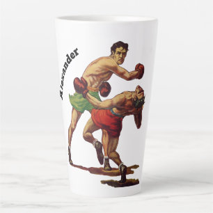 Tasse Latte Boxe sportive Vintage, boxe dans un combat