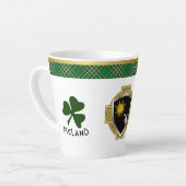 Tasse Latte Brady Irish Shield & Tartan Personnalisé (Angle gauche)