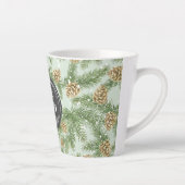 Tasse Latte Branches de pin et cônes de pin Motif d'aquarelle (Droite)