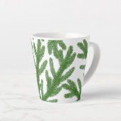 Tasse Latte Branches de sapin vert (Angle droit)