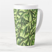Tasse Latte Branches d'olive sur le vert miel (Angle droit)