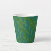 Tasse Latte Branches Festive Green Fir Tree (Devant)