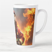 Tasse Latte **"Bravoure éclatante : Le pompier Otter"** (Droite)