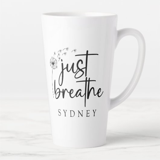 Tasse Latte Breathe Dandelion Nom personnalisé (Droite)