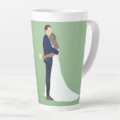 Tasse Latte Bridal Couple, skin tones Variation 2 (Angle droit)