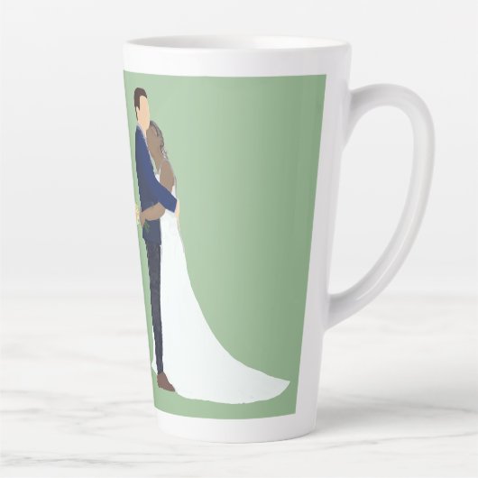 Tasse Latte Bridal Couple, skin tones Variation 2 (Droite)