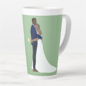 Tasse Latte Bridal Couple, skin tones Variation 4 (Angle droit)