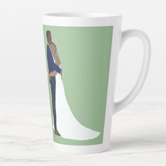 Tasse Latte Bridal Couple, skin tones Variation 4 (Droite)