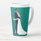 Tasse Latte Bridal Couple, skin tones Variation 5 (Angle droit)