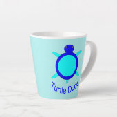 Tasse Latte Bright Blue Turtle Dude (Angle droit)