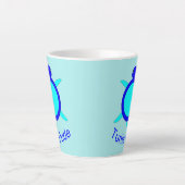 Tasse Latte Bright Blue Turtle Dude (Devant)