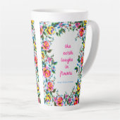 Tasse Latte Bright Floral Laughter Dot Grid Journal (Angle droit)
