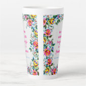 Tasse Latte Bright Floral Laughter Dot Grid Journal (Devant)