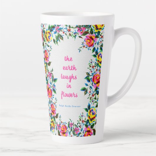Tasse Latte Bright Floral Laughter Dot Grid Journal (Droite)