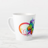 Tasse Latte Bright infinity with rainbow butterfly (Angle gauche)