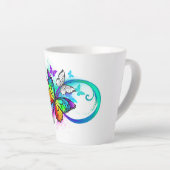Tasse Latte Bright infinity with rainbow butterfly (Angle droit)