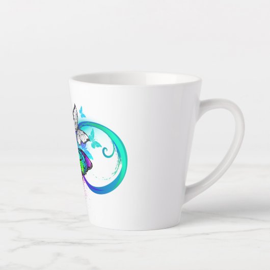 Tasse Latte Bright infinity with rainbow butterfly (Droite)