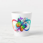 Tasse Latte Bright infinity with rainbow butterfly (Devant)