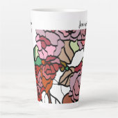 Tasse Latte Bright red flowers (Devant)