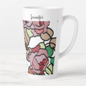 Tasse Latte Bright red flowers (Droite)