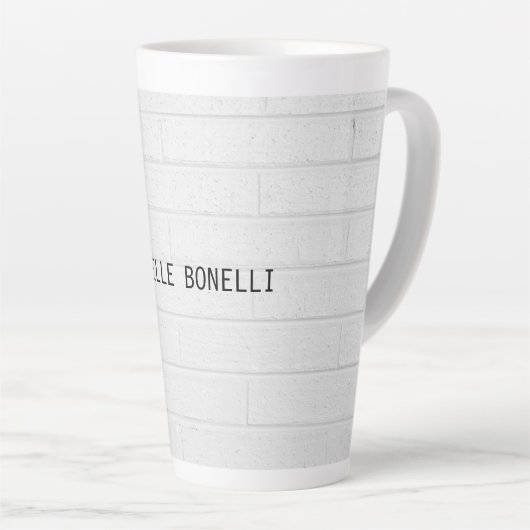 Tasse Latte Briques murales grises Conception Plaque lisible M (Angle droit)