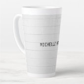 Tasse Latte Briques murales grises Conception Plaque lisible M (Angle gauche)